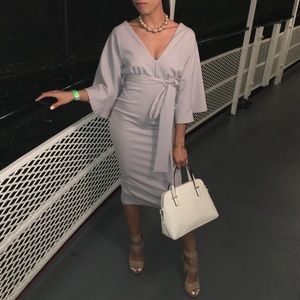 PLT Grey Kimono Midi-Dress